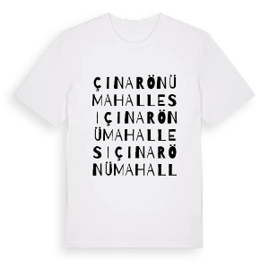 Çınarönü Mahallesi ordlek t-shirt – ekologisk bomull t-shirt från Pinshirt