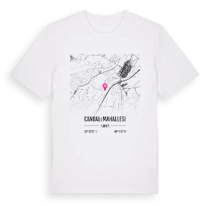 Canbalı Mahallesi karta t-shirt – ekologisk bomull t-shirt från Pinshirt