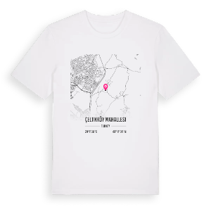 Çeltikköy Mahallesi karta t-shirt – ekologisk bomull t-shirt från Pinshirt