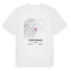 Esentepe Mahallesi karta t-shirt – ekologisk bomull t-shirt från Pinshirt