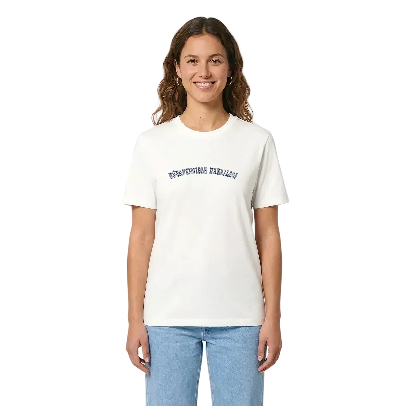 Hüdavendigar Mahallesi college t-shirt – White, i miljö