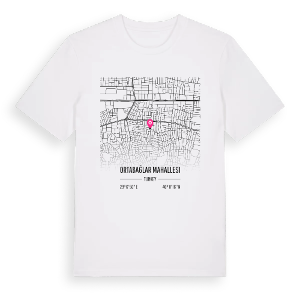 Ortabağlar Mahallesi karta t-shirt – ekologisk bomull t-shirt från Pinshirt