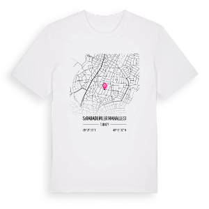 Sırabademler Mahallesi karta t-shirt – ekologisk bomull t-shirt från Pinshirt