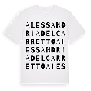 Alessandria del Carretto ordlek t-shirt – ekologisk bomull t-shirt från Pinshirt