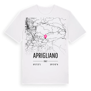 Aprigliano karta t-shirt – ekologisk bomull t-shirt från Pinshirt