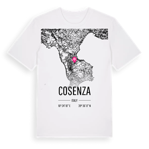 Cosenza karta t-shirt – ekologisk bomull t-shirt från Pinshirt