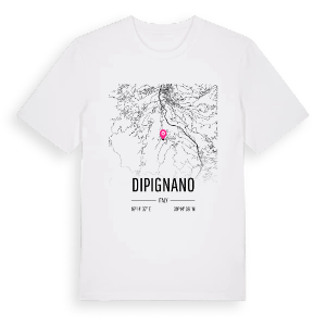 Dipignano karta t-shirt – ekologisk bomull t-shirt från Pinshirt