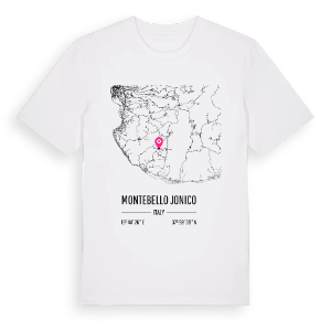 Montebello Jonico karta t-shirt – ekologisk bomull t-shirt från Pinshirt