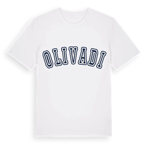 Olivadi college t-shirt – ekologisk bomull t-shirt från Pinshirt