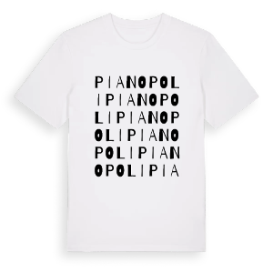 Pianopoli ordlek t-shirt – ekologisk bomull t-shirt från Pinshirt