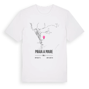 Praia a Mare karta t-shirt – ekologisk bomull t-shirt från Pinshirt
