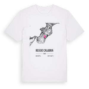 Reggio Calabria karta t-shirt – ekologisk bomull t-shirt från Pinshirt