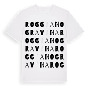 Roggiano Gravina ordlek t-shirt – ekologisk bomull t-shirt från Pinshirt