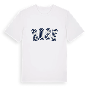 Rose college t-shirt – ekologisk bomull t-shirt från Pinshirt