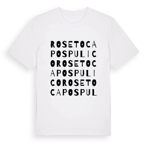 Roseto Capo Spulico ordlek t-shirt – ekologisk bomull t-shirt från Pinshirt