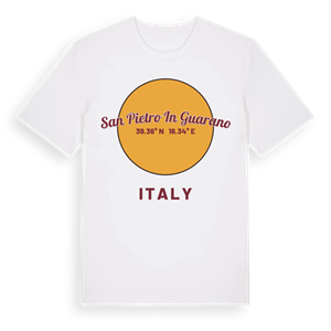 San Pietro in Guarano cirkel t-shirt – ekologisk bomull t-shirt från Pinshirt