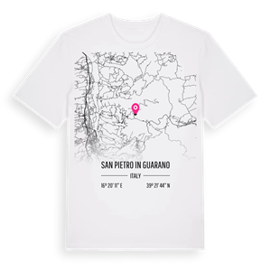 San Pietro in Guarano karta t-shirt – ekologisk bomull t-shirt från Pinshirt