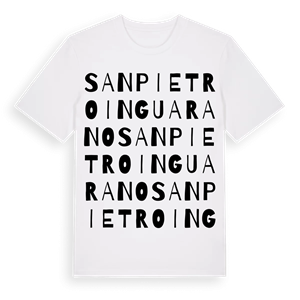 San Pietro in Guarano ordlek t-shirt – ekologisk bomull t-shirt från Pinshirt