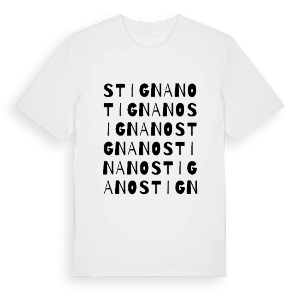Stignano ordlek t-shirt – ekologisk bomull t-shirt från Pinshirt