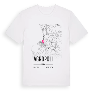 Agropoli karta t-shirt – ekologisk bomull t-shirt från Pinshirt