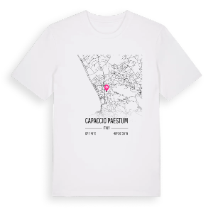Capaccio Paestum karta t-shirt – ekologisk bomull t-shirt från Pinshirt