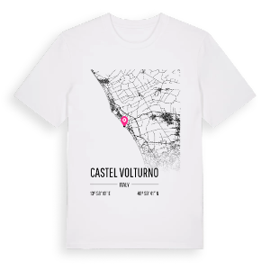 Castel Volturno karta t-shirt – ekologisk bomull t-shirt från Pinshirt