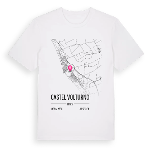 Castel Volturno karta t-shirt – ekologisk bomull t-shirt från Pinshirt