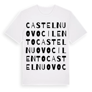 Castelnuovo Cilento ordlek t-shirt – ekologisk bomull t-shirt från Pinshirt