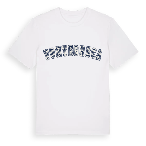 Fontegreca college t-shirt – ekologisk bomull t-shirt från Pinshirt