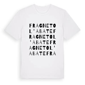 Fragneto l'Abate ordlek t-shirt – ekologisk bomull t-shirt från Pinshirt