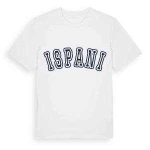 Ispani college t-shirt – ekologisk bomull t-shirt från Pinshirt