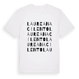 Laureana Cilento ordlek t-shirt – ekologisk bomull t-shirt från Pinshirt