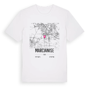 Marcianise karta t-shirt – ekologisk bomull t-shirt från Pinshirt