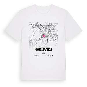 Marcianise karta t-shirt – ekologisk bomull t-shirt från Pinshirt