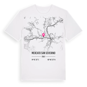 Mercato San Severino karta t-shirt – ekologisk bomull t-shirt från Pinshirt