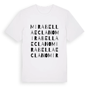 Mirabella Eclano ordlek t-shirt – ekologisk bomull t-shirt från Pinshirt