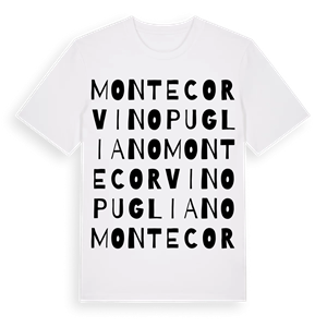 Montecorvino Pugliano ordlek t-shirt – ekologisk bomull t-shirt från Pinshirt