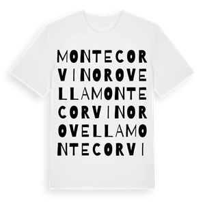 Montecorvino Rovella ordlek t-shirt – ekologisk bomull t-shirt från Pinshirt