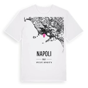 Napoli karta t-shirt – ekologisk bomull t-shirt från Pinshirt