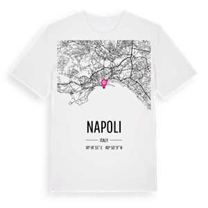 Napoli karta t-shirt – ekologisk bomull t-shirt från Pinshirt