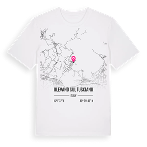 Olevano sul Tusciano karta t-shirt – ekologisk bomull t-shirt från Pinshirt