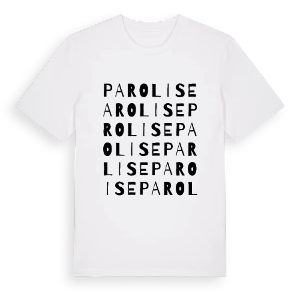 Parolise ordlek t-shirt – ekologisk bomull t-shirt från Pinshirt