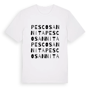 Pesco Sannita ordlek t-shirt – ekologisk bomull t-shirt från Pinshirt