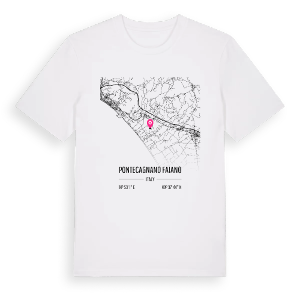Pontecagnano Faiano karta t-shirt – ekologisk bomull t-shirt från Pinshirt