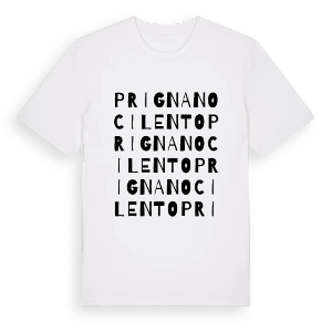 Prignano Cilento ordlek t-shirt – ekologisk bomull t-shirt från Pinshirt