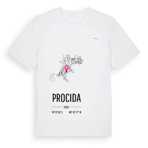 Procida karta t-shirt – ekologisk bomull t-shirt från Pinshirt