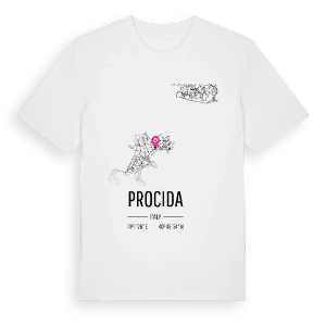 Procida karta t-shirt – ekologisk bomull t-shirt från Pinshirt
