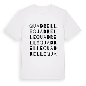 Quadrelle ordlek t-shirt – ekologisk bomull t-shirt från Pinshirt