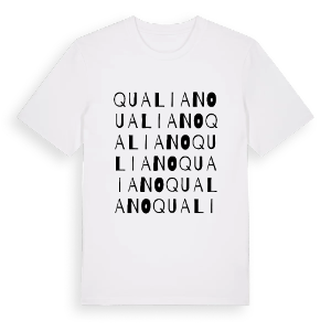 Qualiano ordlek t-shirt – ekologisk bomull t-shirt från Pinshirt