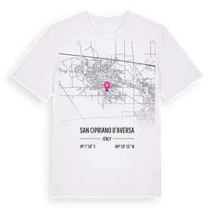 San Cipriano d'Aversa karta t-shirt – ekologisk bomull t-shirt från Pinshirt